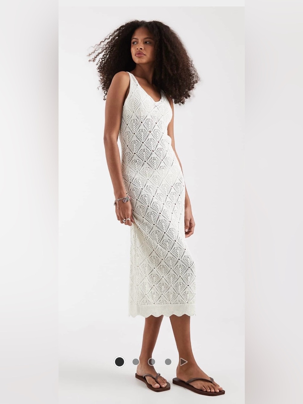 NWT 🧶ONLY | Cream Crochet Knit Tank Dress (XS) 🧶